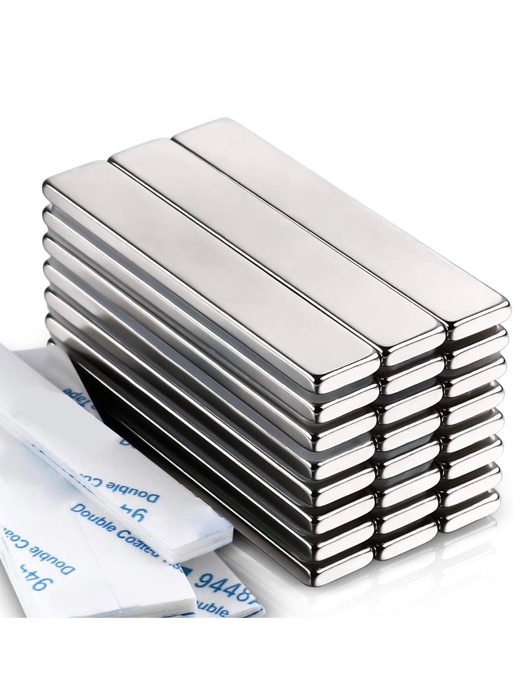 LOVIMAG 24 Pack Neodymium Bar Magnets 2.36” x .39” Rare Earth w/ Adhesive